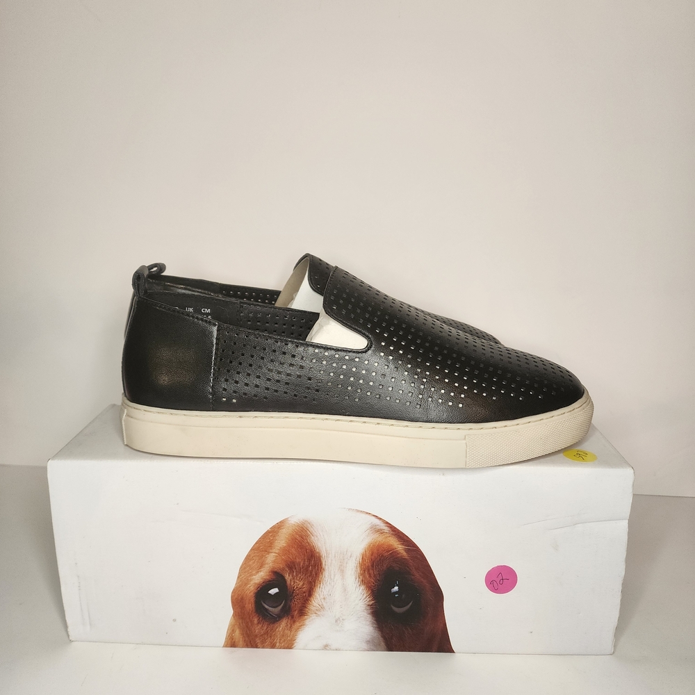 Hush Puppies Black Perforated Slip-On Flats